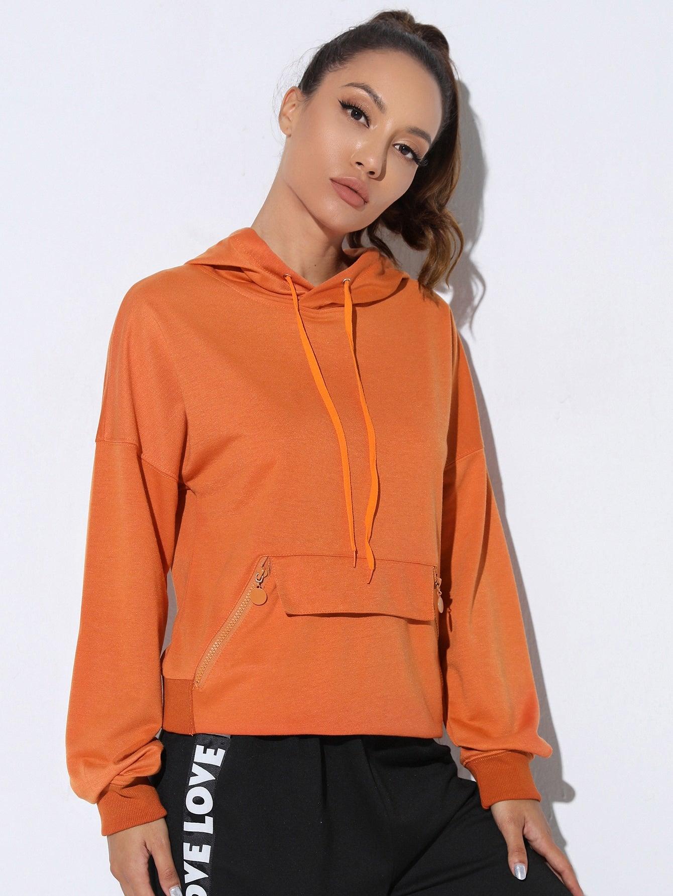 BREATHABLE SPORTS HOODIE - pink kangaroo yoga