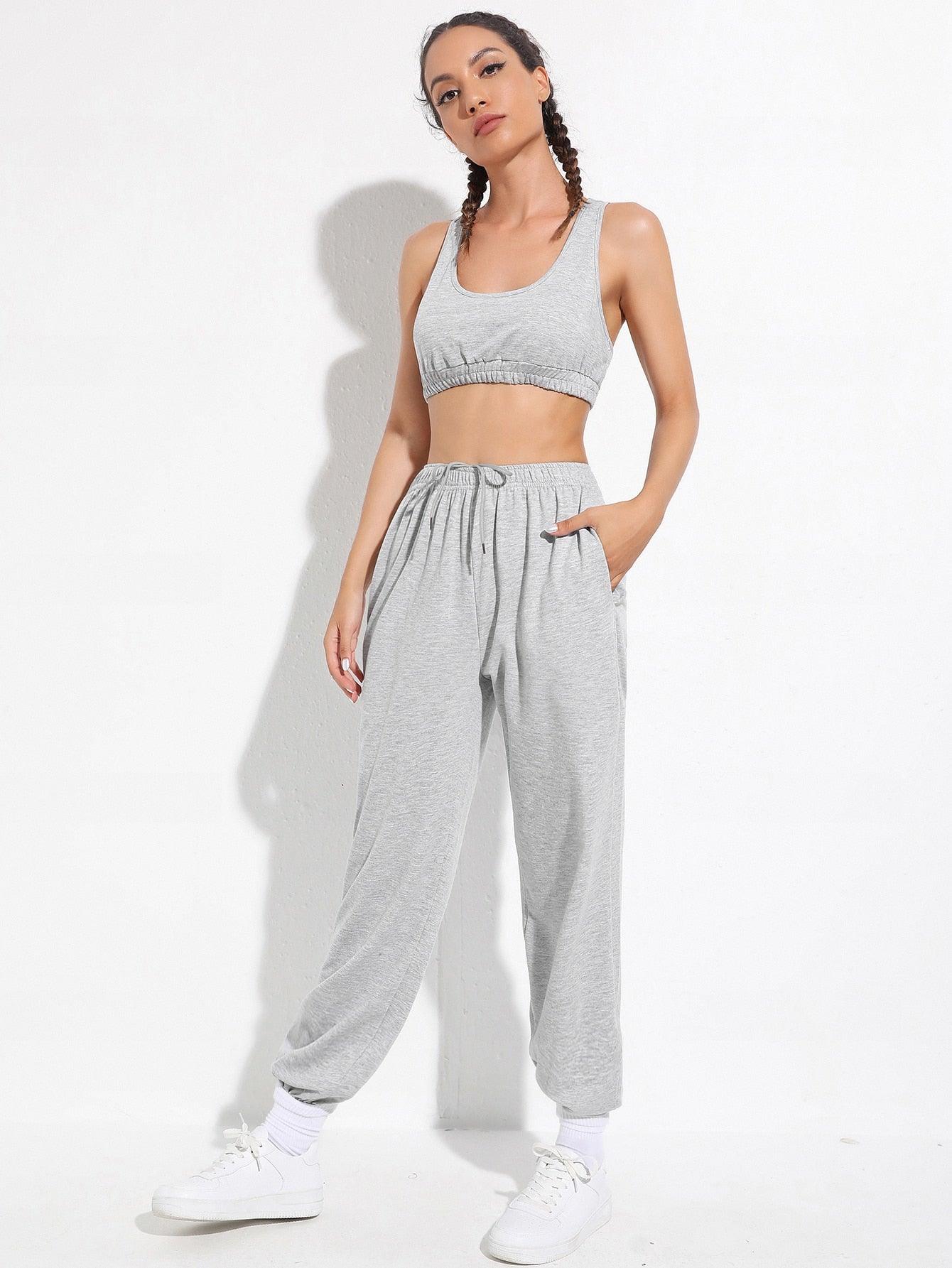 BREATHABLE SOFT SPORTS SET - pink kangaroo yoga