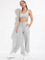 BREATHABLE SOFT SPORTS SET - pink kangaroo yoga