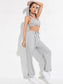 BREATHABLE SOFT SPORTS SET - pink kangaroo yoga