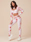 TEXTURED CUTOUT FITNESS SET - pink kangaroo yoga