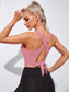 TIE BACK SPORTS TOP - pink kangaroo yoga