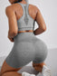 HOLLOW OUT RACER BACK FITNESS SET - pink kangaroo yoga