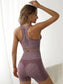 HOLLOW OUT RACER BACK FITNESS SET - pink kangaroo yoga