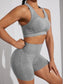 HOLLOW OUT RACER BACK FITNESS SET - pink kangaroo yoga