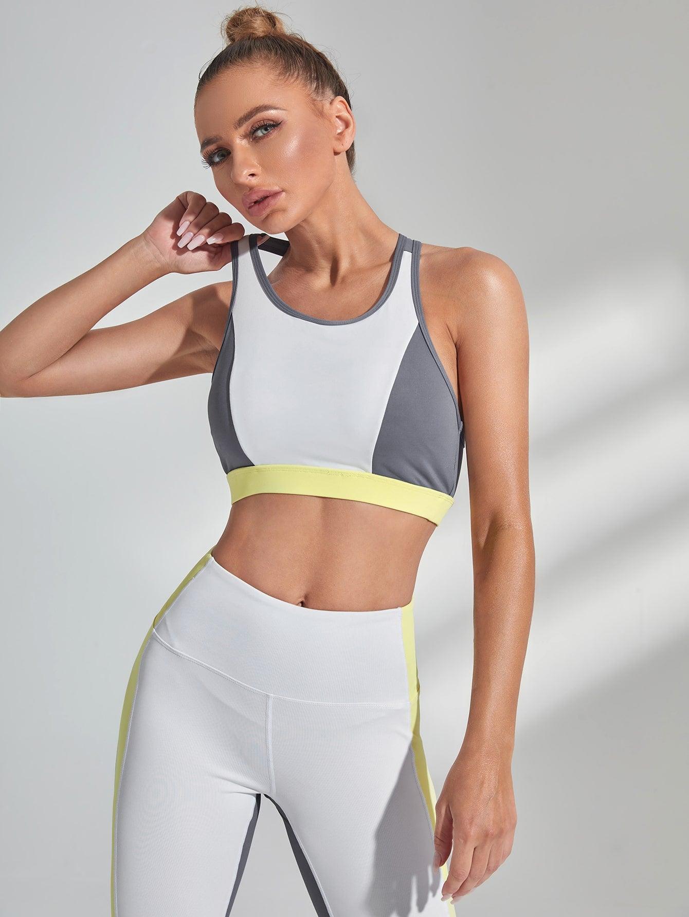 COLORBLOCK CUTOUT FITNESS SET - pink kangaroo yoga