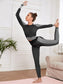 COLORBLOCK STRIPED YOGA SET - pink kangaroo yoga