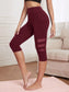 MESH INSERT CROP PANTS - pink kangaroo yoga