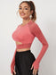 CUTOUT RAGLAN SPORTS TEE - pink kangaroo yoga