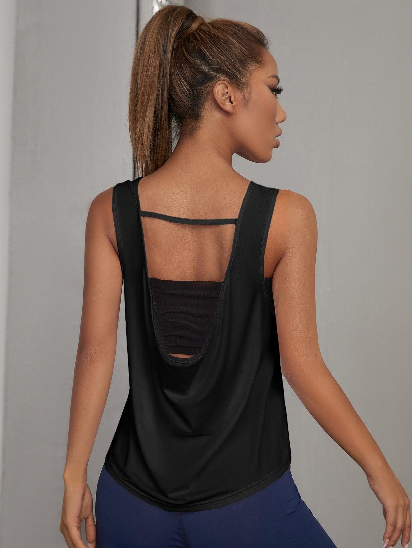 SOLID CUT SPORTS TANK - pink kangaroo yoga