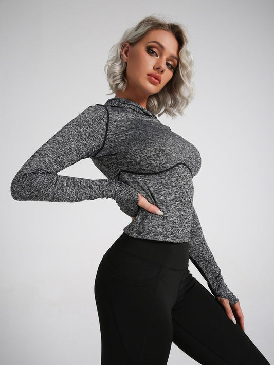 BREATHABLE HOOD TOP - pink kangaroo yoga