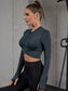 ZIPPER SPORTS TOP - pink kangaroo yoga