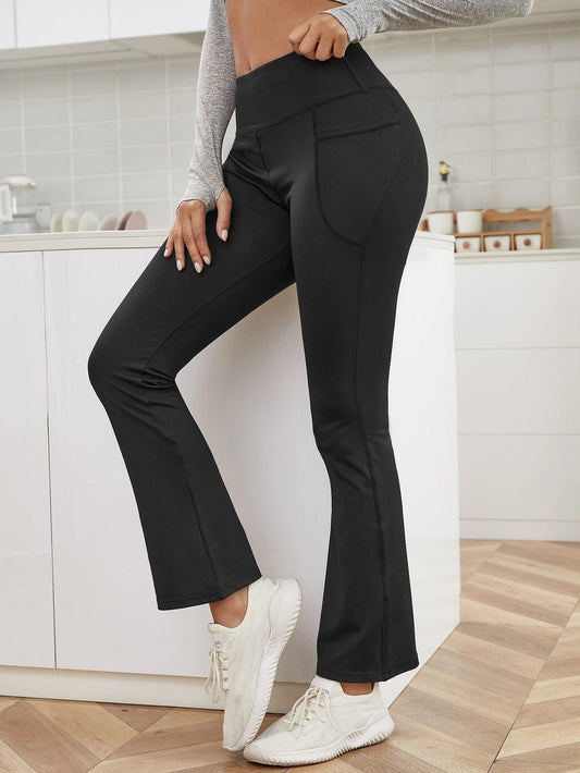 HIGH STRETCH FLARE LEGGINGS - pink kangaroo yoga