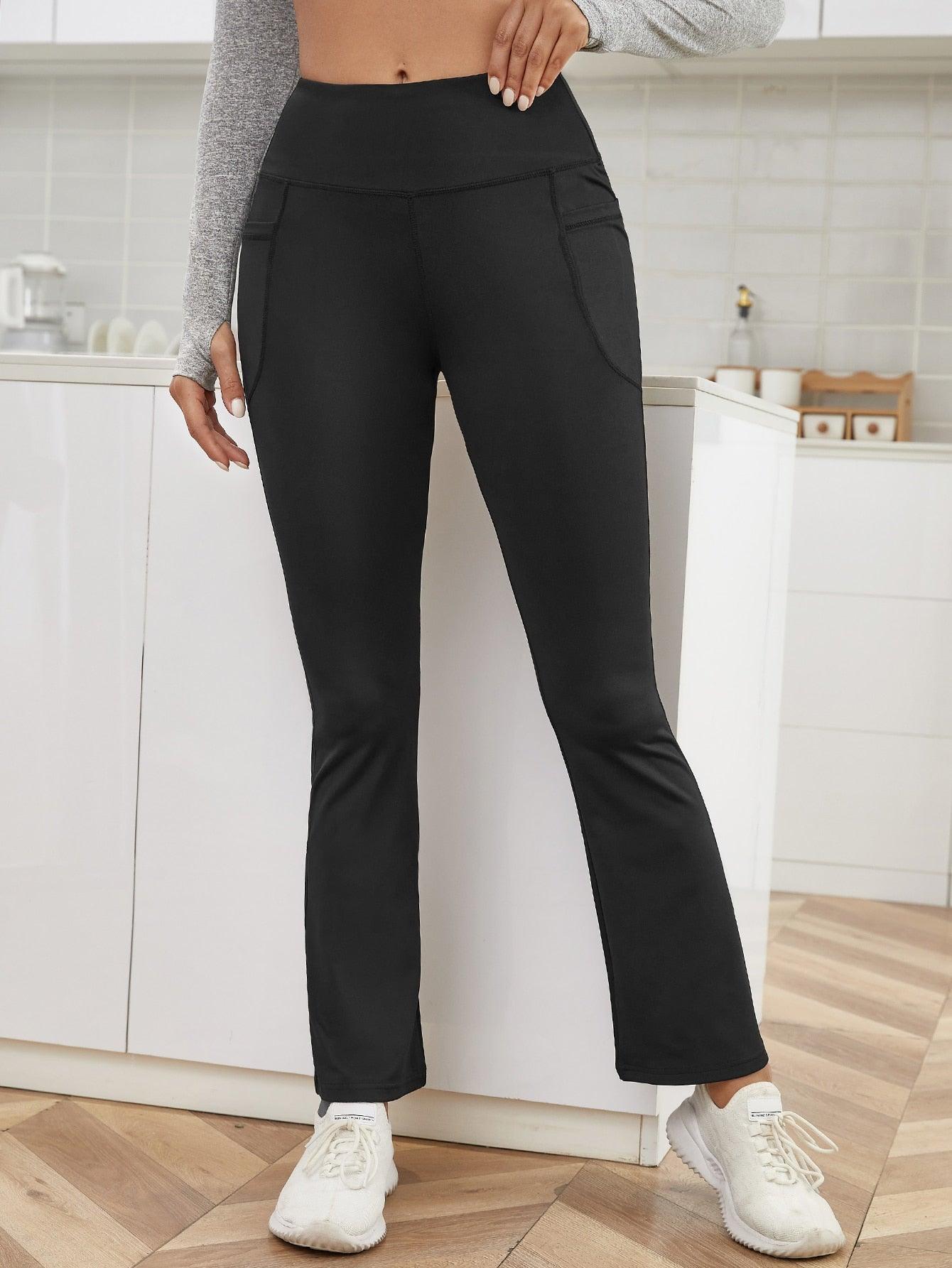 HIGH STRETCH FLARE LEGGINGS - pink kangaroo yoga