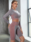 STRIPE PRINT FITNESS SET - pink kangaroo yoga