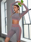 STRIPE PRINT FITNESS SET - pink kangaroo yoga