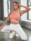 SLIM FIT SPORTS TOP - pink kangaroo yoga