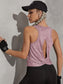 TWIST CUTOUT TANK - pink kangaroo yoga
