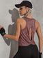 TWIST CUTOUT TANK - pink kangaroo yoga