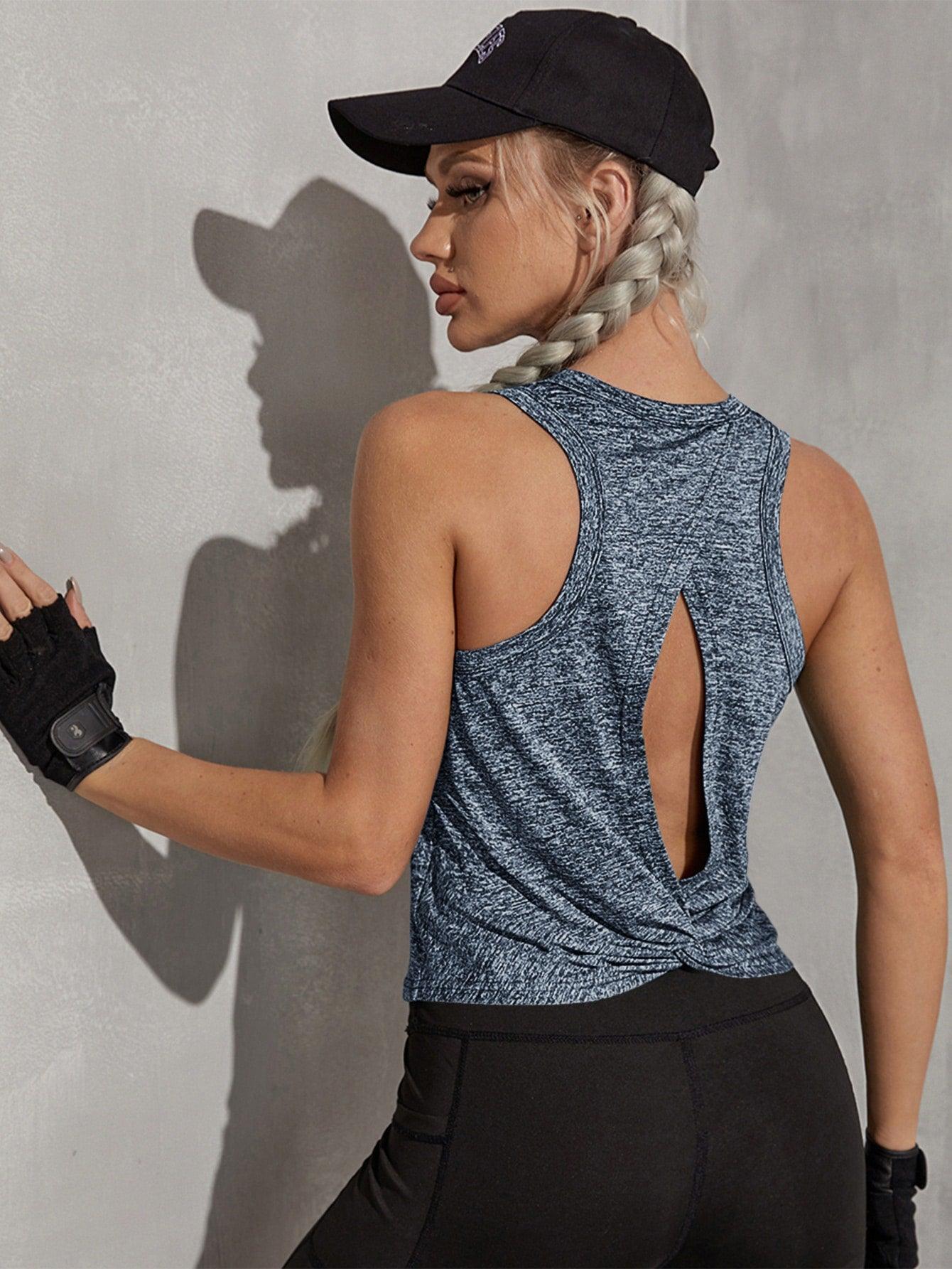 TWIST CUTOUT TANK - pink kangaroo yoga