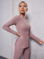 SPLIT SIDE FITNESS SET - pink kangaroo yoga