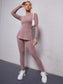 SPLIT SIDE FITNESS SET - pink kangaroo yoga