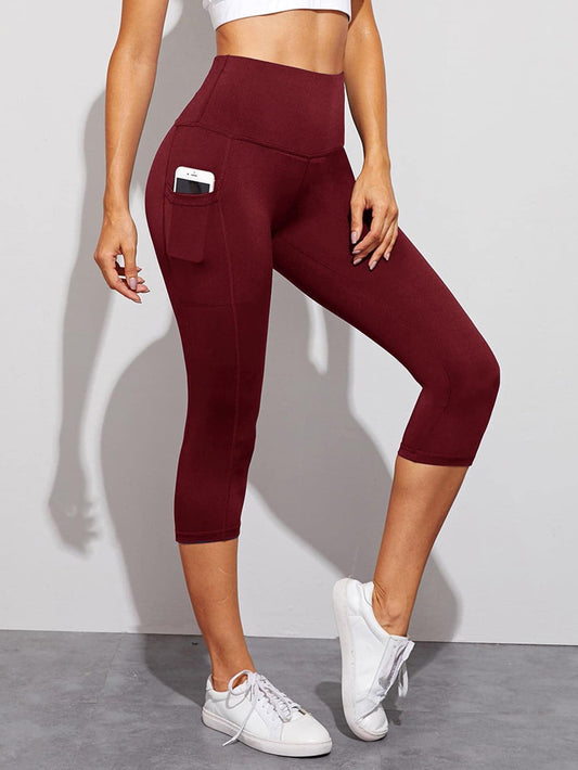 WIDE BAND CAPRIS LEGGINGS - pink kangaroo yoga