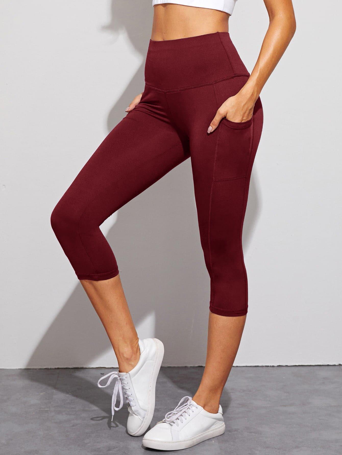 WIDE BAND CAPRIS LEGGINGS - pink kangaroo yoga