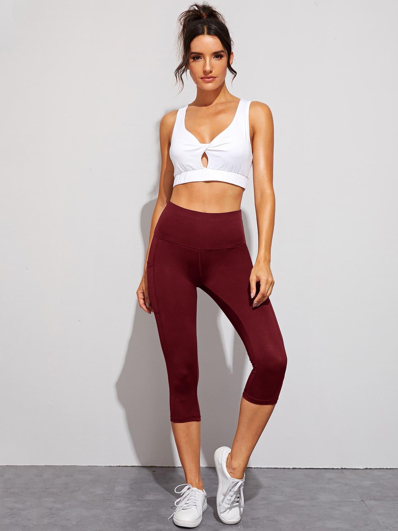 WIDE BAND CAPRIS LEGGINGS - pink kangaroo yoga