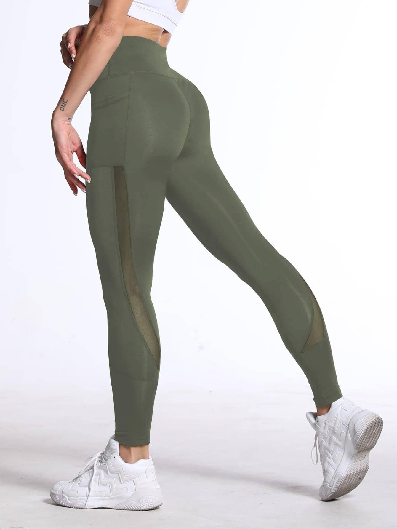 MESH WIDE LEGGINGS - pink kangaroo yoga