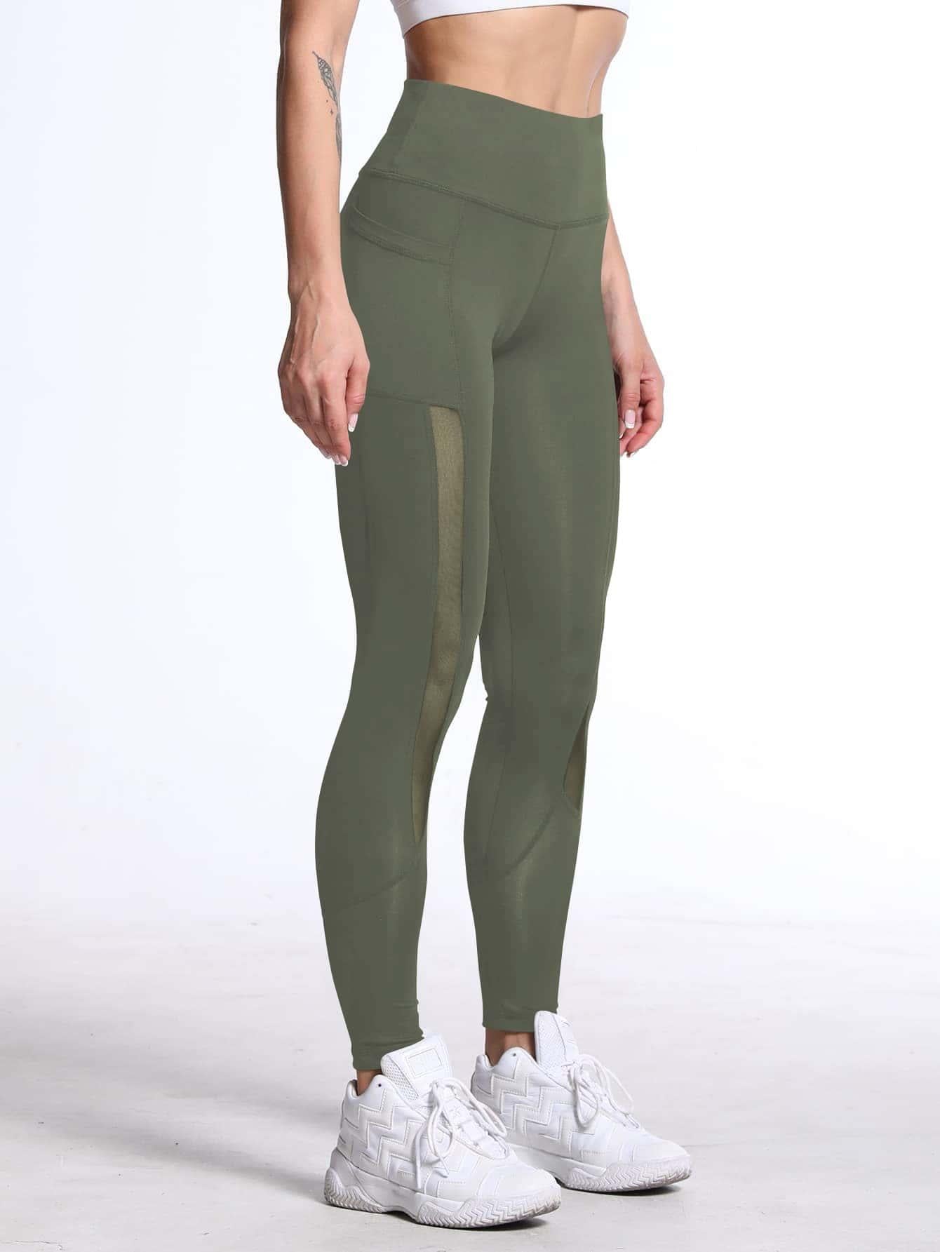 MESH WIDE LEGGINGS - pink kangaroo yoga