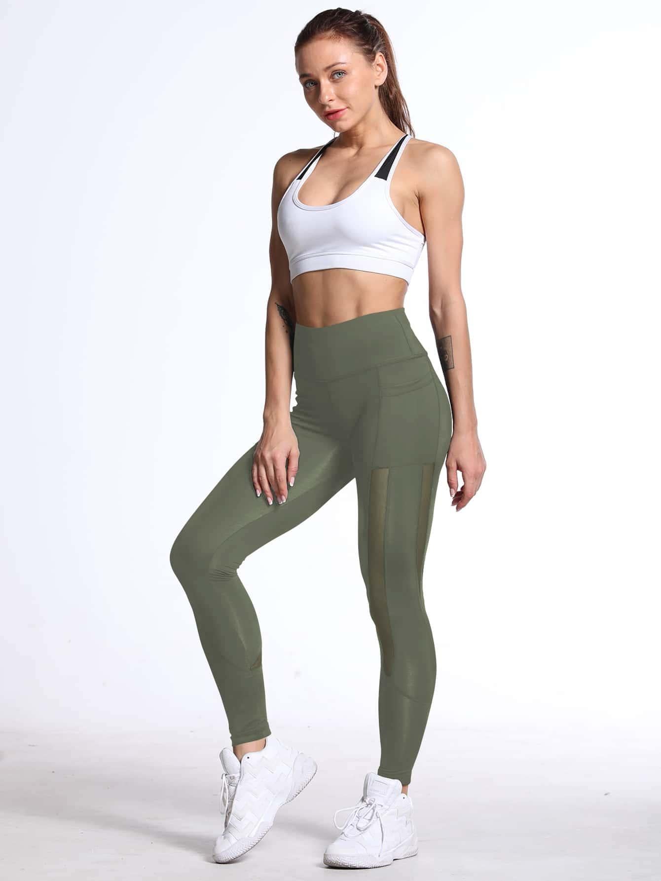 MESH WIDE LEGGINGS - pink kangaroo yoga