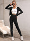 SOLID ZIP SPORTS SET - pink kangaroo yoga