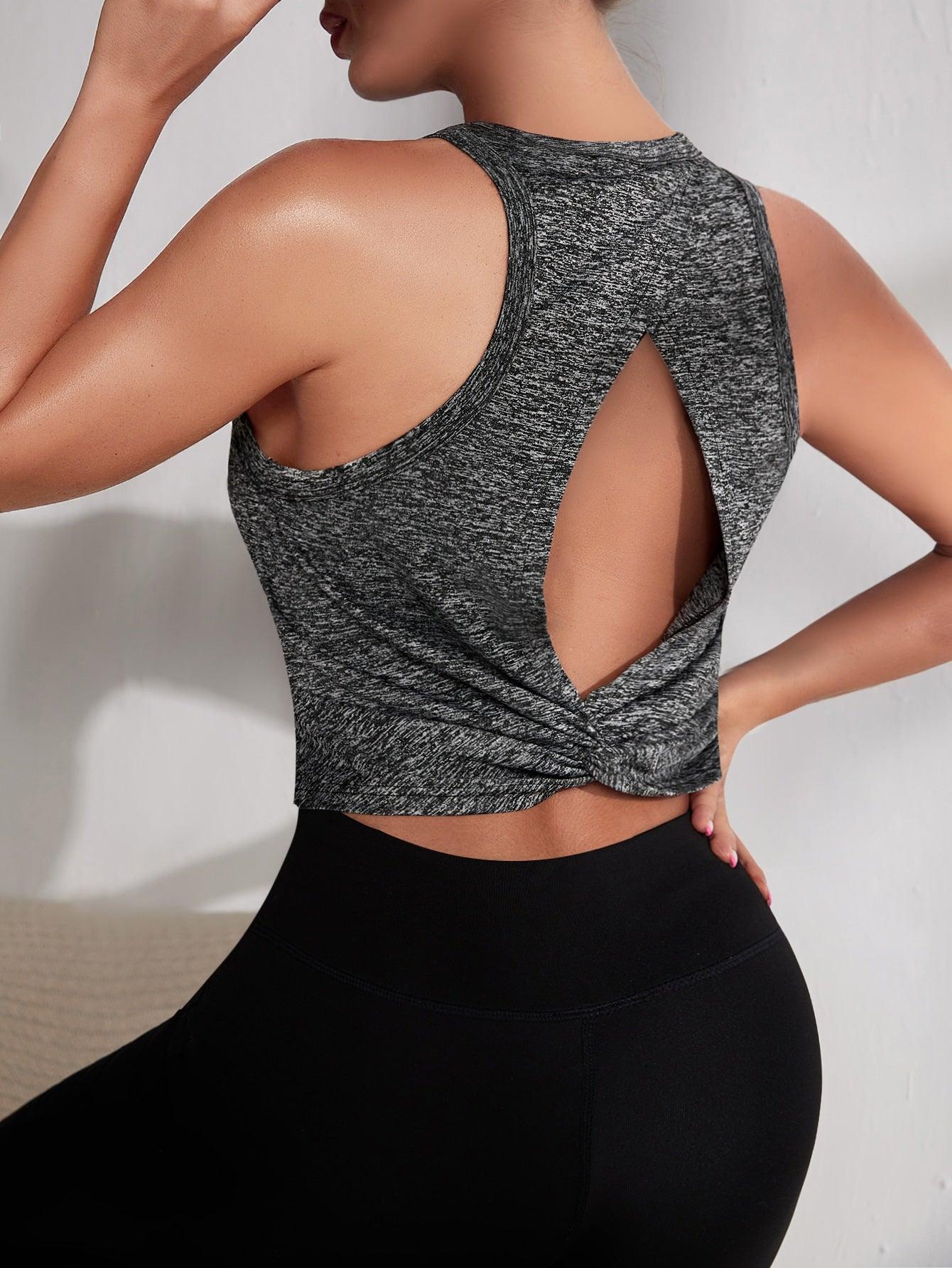 TWIST CUTOUT TANK - pink kangaroo yoga