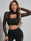 SHEER MESH SPORTS SET - pink kangaroo yoga