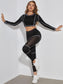 CONTRAST STITCH FITNESS SET - pink kangaroo yoga