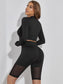SHEER MESH BIKER SPORTS SET - pink kangaroo yoga