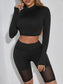 SHEER MESH BIKER SPORTS SET - pink kangaroo yoga