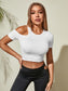 CROP SKINNY SPORTS TEE - pink kangaroo yoga
