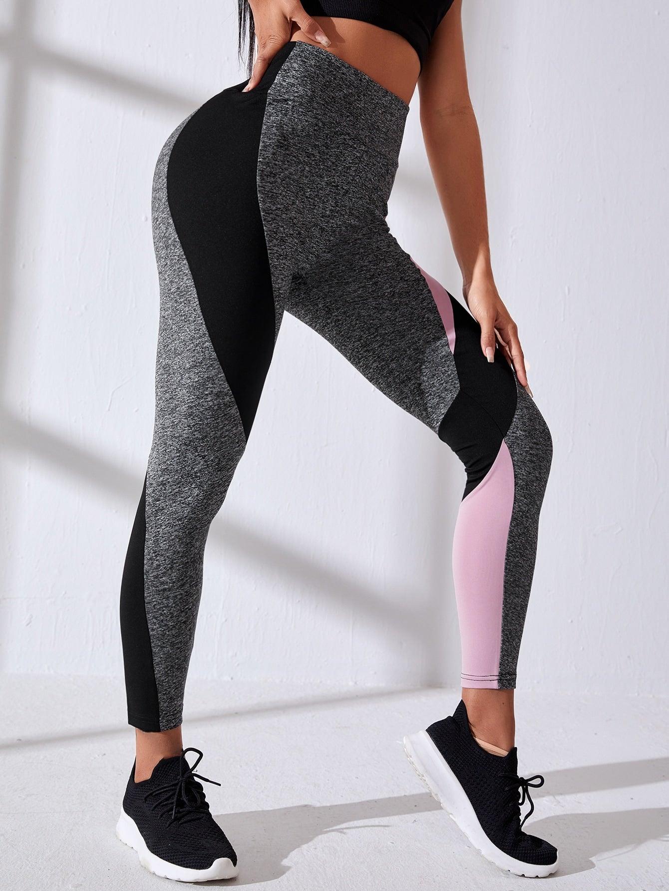 COLORBLOCK LEGGINGS - pink kangaroo yoga
