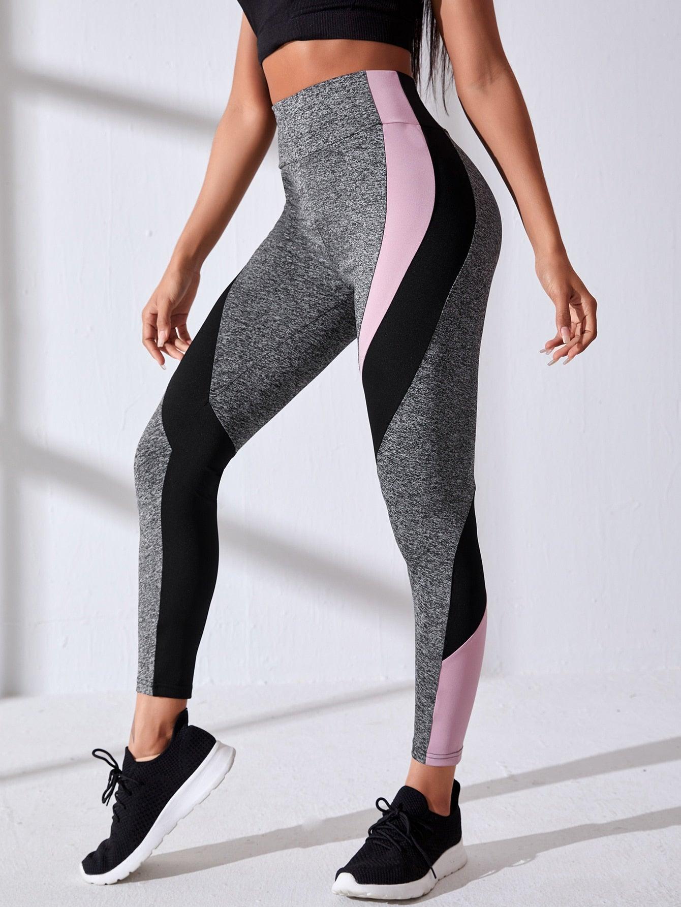 COLORBLOCK LEGGINGS - pink kangaroo yoga