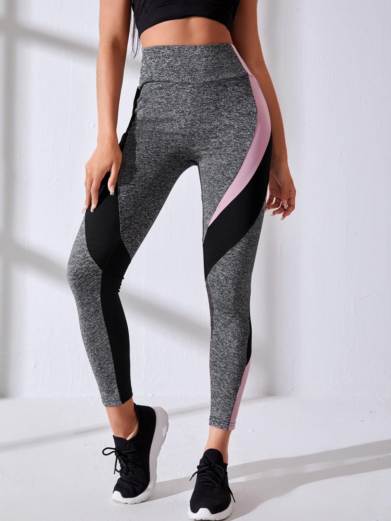 COLORBLOCK LEGGINGS - pink kangaroo yoga
