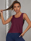SOLID CUT SPORTS TANK - pink kangaroo yoga
