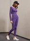 SOLID ZIP SPORTS SET - pink kangaroo yoga