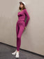 SOLID ZIP SPORTS SET - pink kangaroo yoga