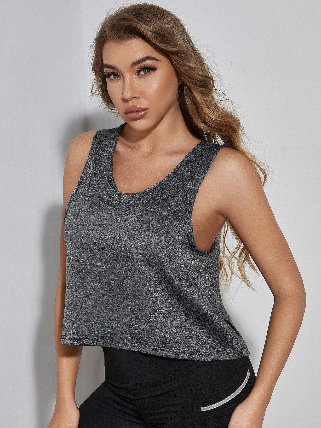 SOLID CUT SPORTS TANK - pink kangaroo yoga