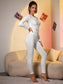 SOLID ZIP SPORTS SET - pink kangaroo yoga
