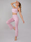CROP TOP AND PANT SET - pink kangaroo yoga