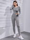 SOLID ZIP SPORTS SET - pink kangaroo yoga