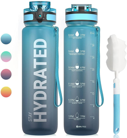 MOTIVATIONAL WATER BOTTLE - pink kangaroo yoga